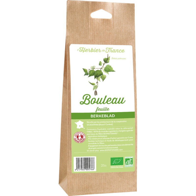 Vente de feuilles de bouleau bio pour tisane L'Herbier de France