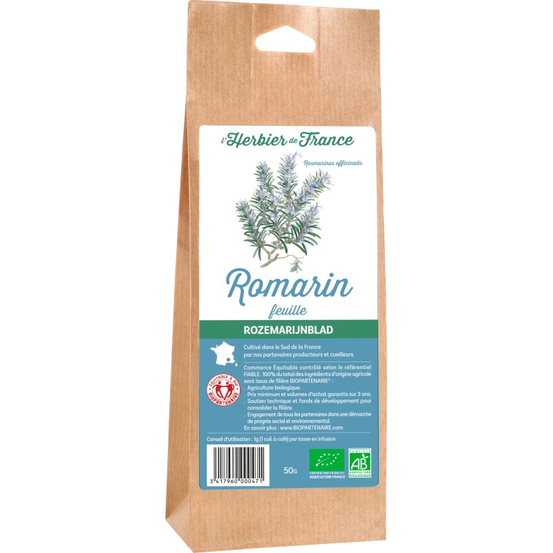 vente de feuilles de romarin bio pour tisane L'Herbier de France