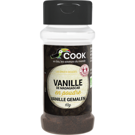 Vente d'épice de vanille Bourbon moulue bio Cook