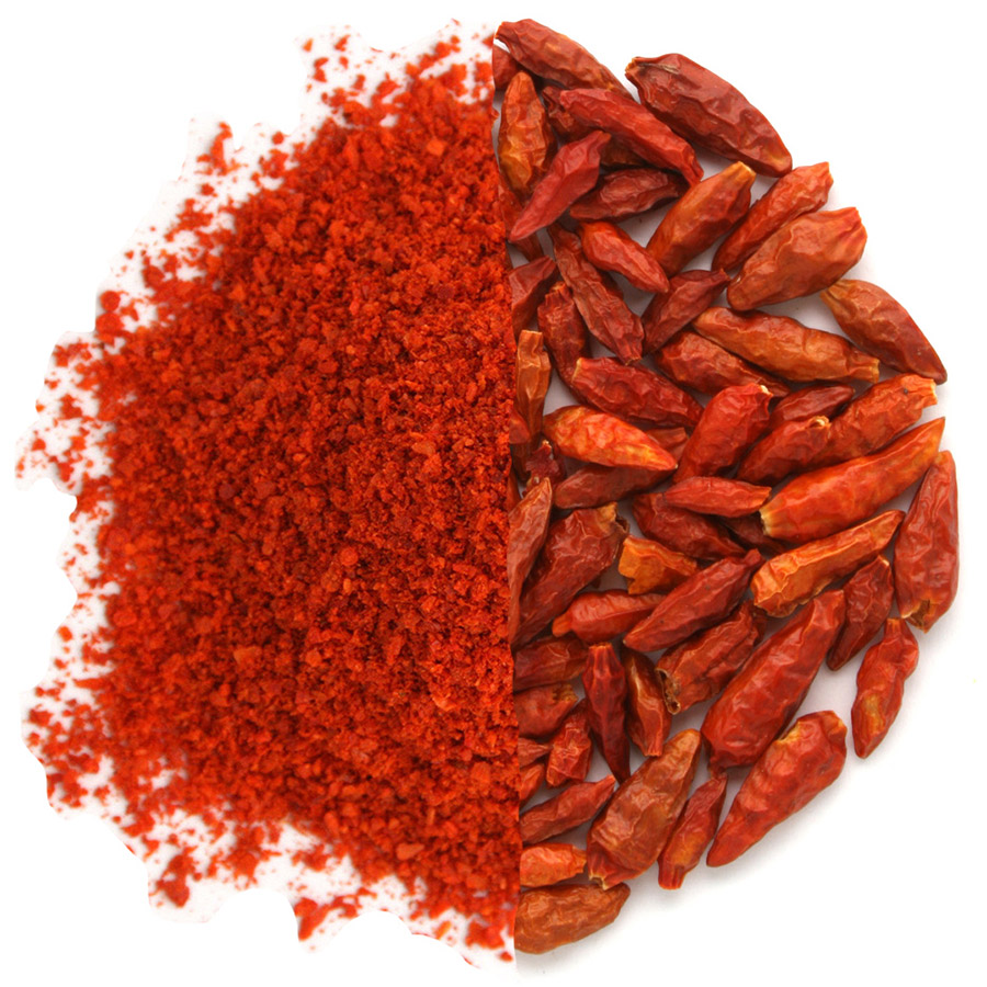 Arcadie piment langue d'oiseau fruit et poudre bio