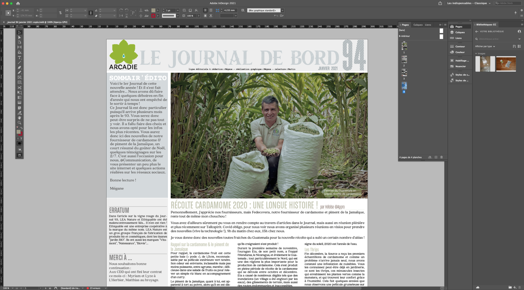 Mise en page du Journal interne