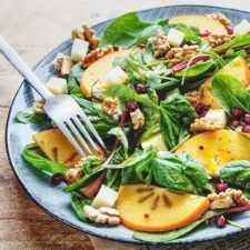 salade-jeune-pousses-kaki-grenade-recette