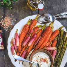 Légumes rôtis au four sauce crémeuse a l'échalote