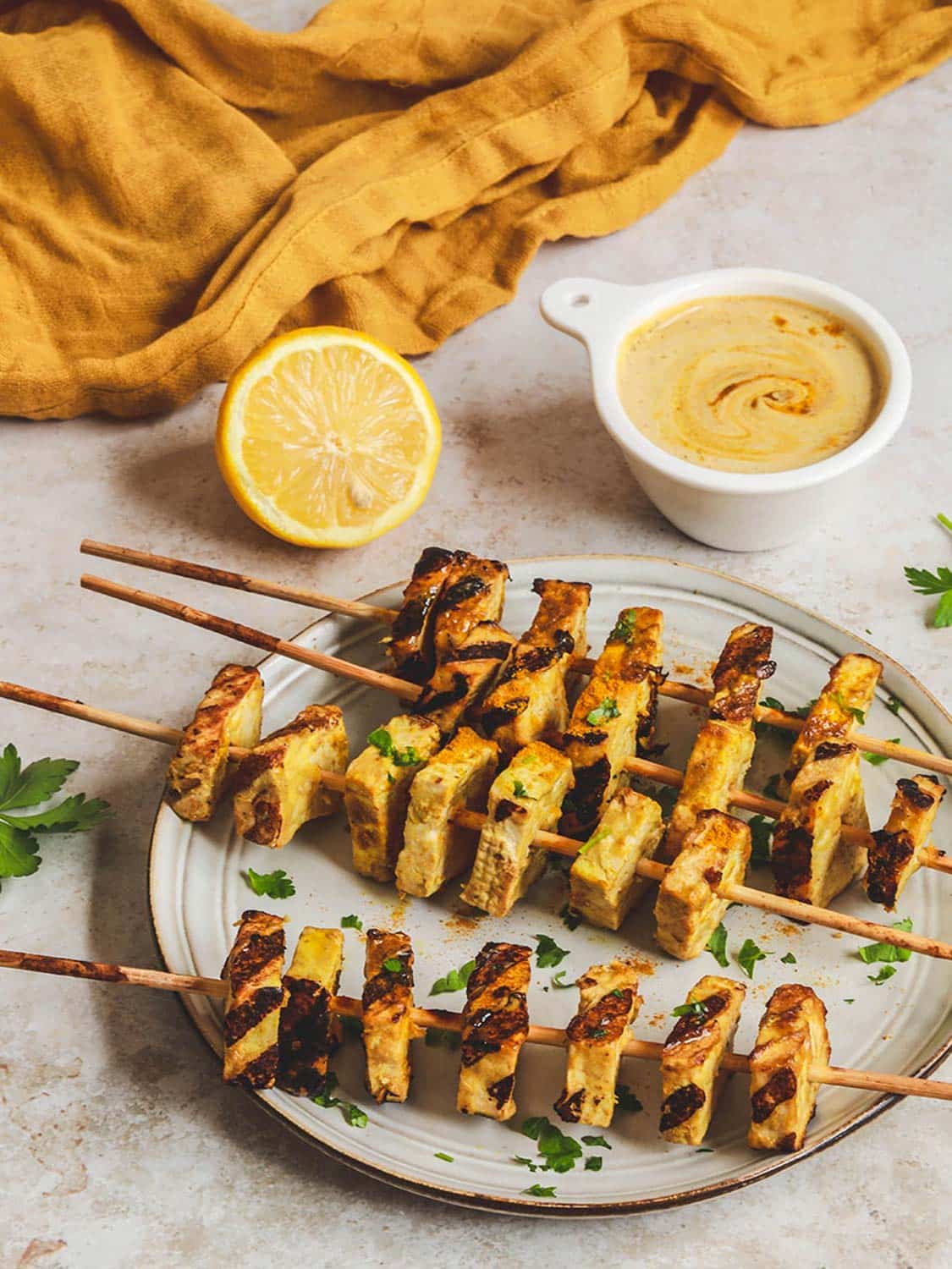 brochettes tofu mariné curry fort photodelphinepocard