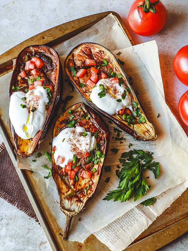 Aubergines grillées au sumac