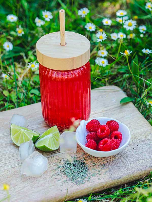 tisane glacée thym et framboise