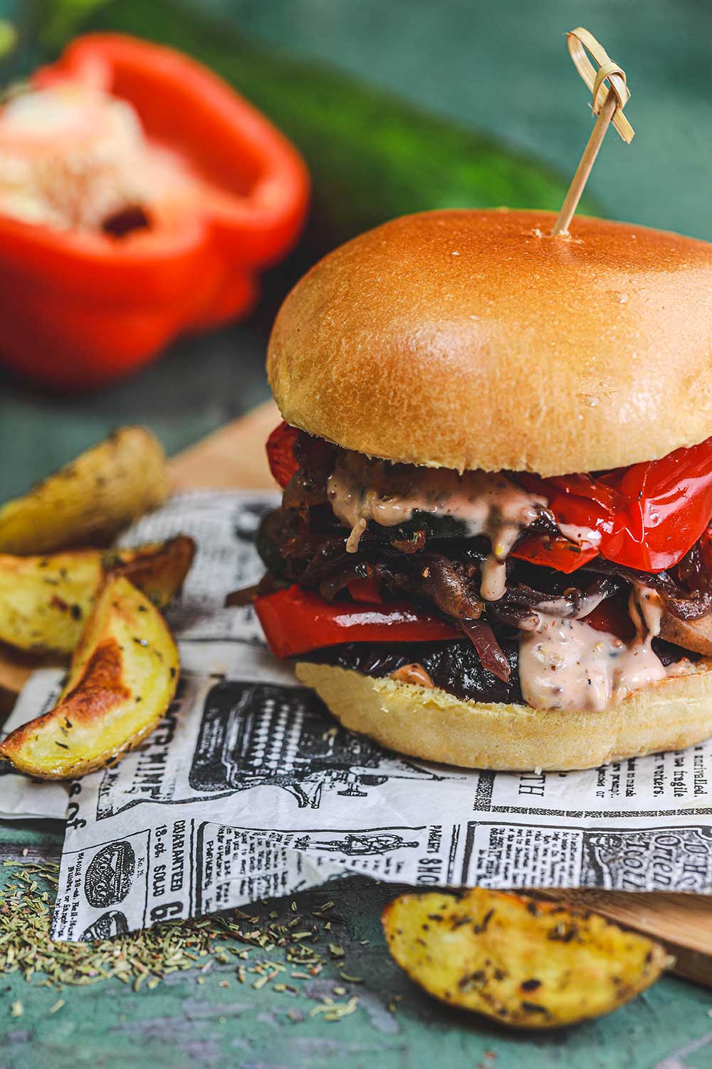 Burger aux légumes grillés