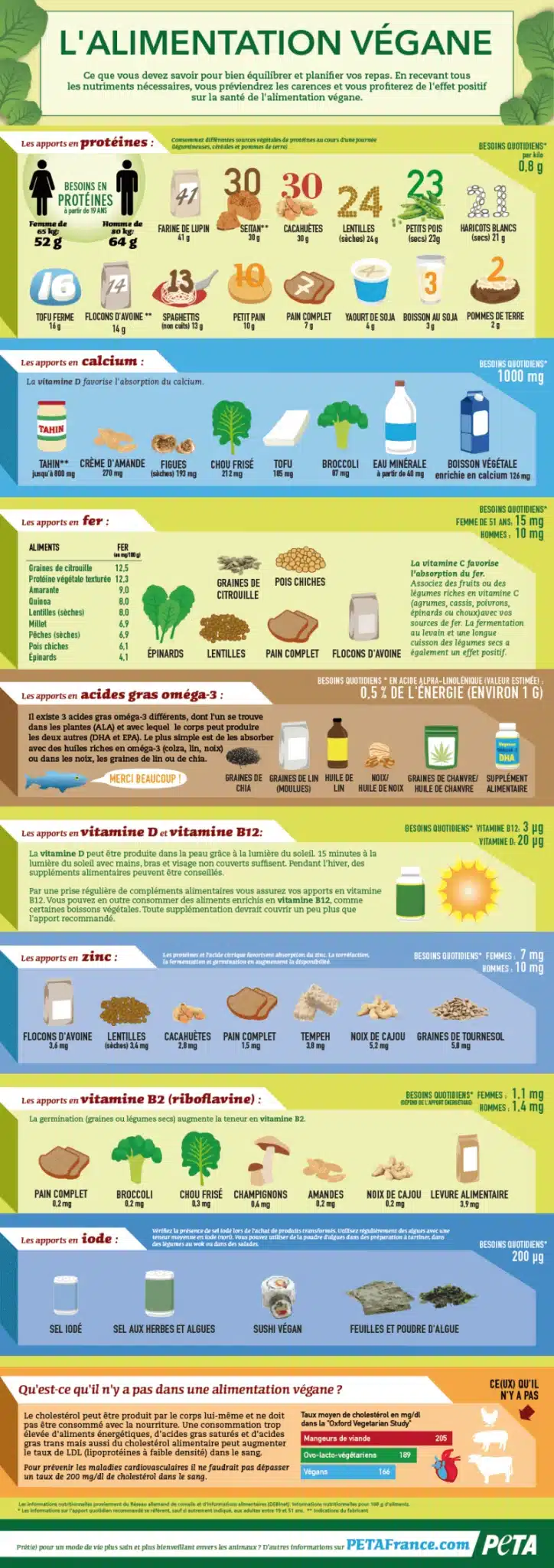 apports nutritionnels des aliments végétaux