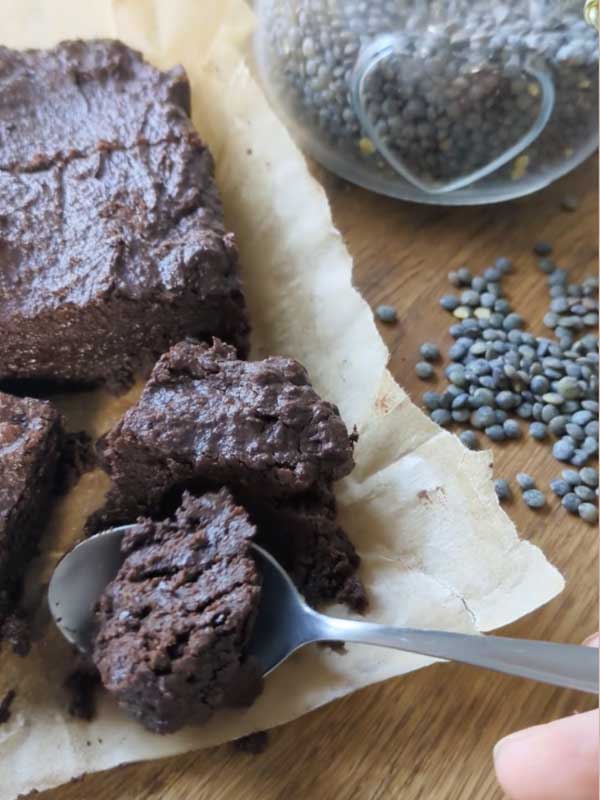 gâteau au chocolat aux lentilles vertes