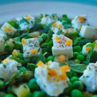 Salade mozarrella petits pois au sumac