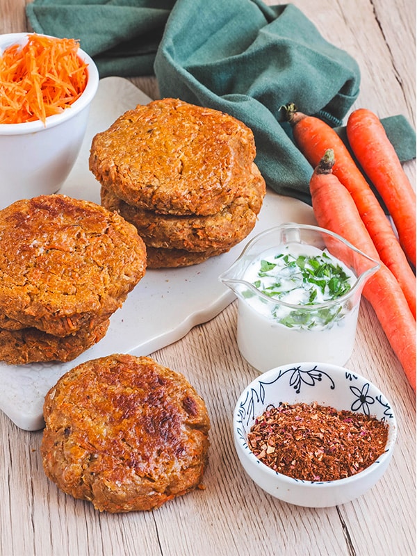 galettes de pois chiche et carottes aux épices