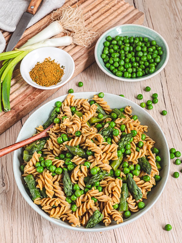 pâtes aux légumes verts