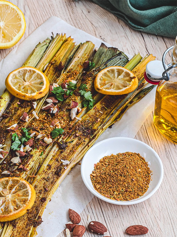 poireaux rôtis aux épices douces