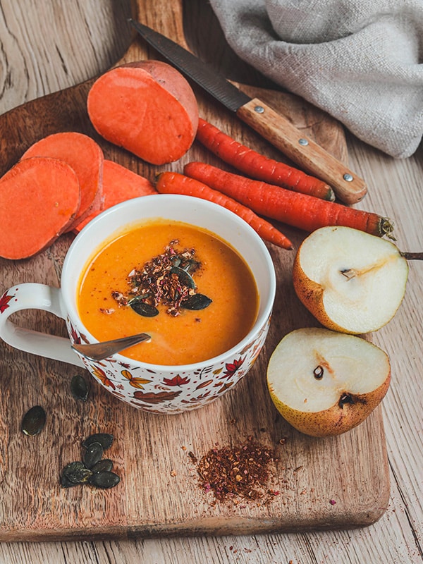velouté patate douce carottes poire